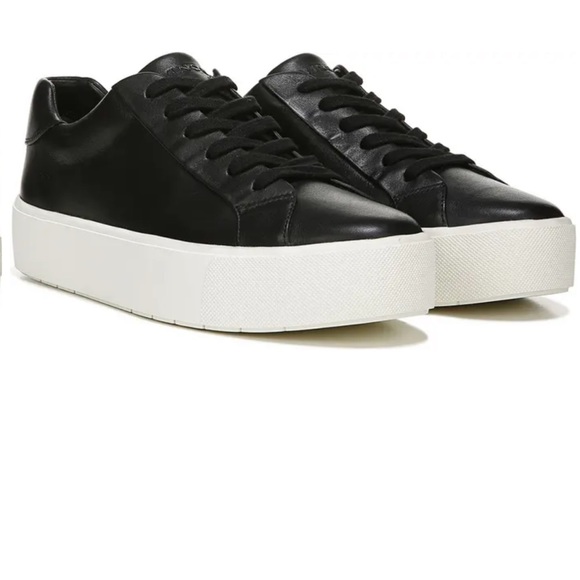 VINCE Benfield Black Leather Platform Lace Up Sneaker (Women) SZ 10 - Picture 1 of 10